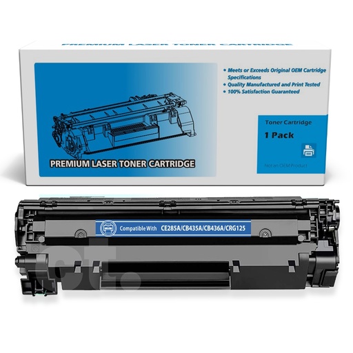 HP CE285A CB435A CB436A Canon CRG125 Compatible Black Standard Yield Toner Cartridge (1 Pack)