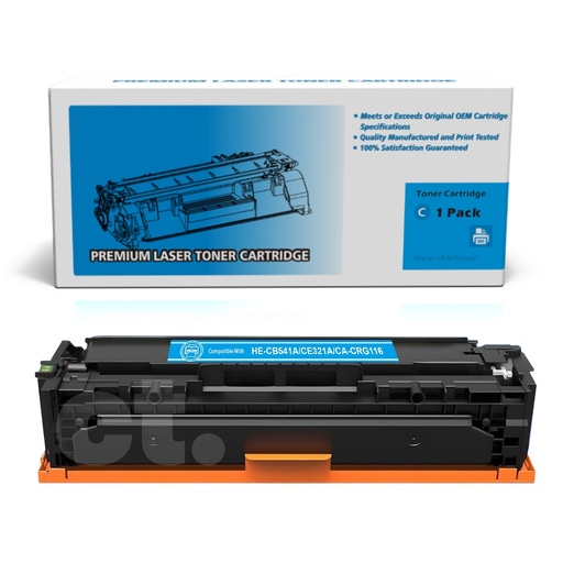 HP CB541A CE321A Canon CRG116 Compatible Cyan Standard Yield Toner Cartridge (1 Pack)