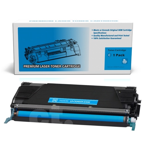 Lexmark C5242CH (C524) Remanufactured Cyan Standard Yield Toner Cartridge (1 Pack)