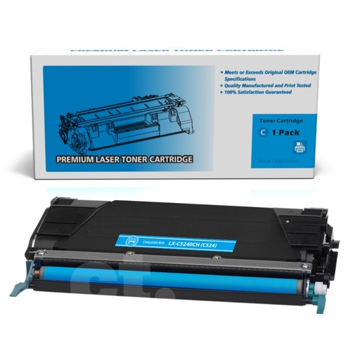 Lexmark C5240CH (C524) Remanufactured Cyan Standard Yield Toner Cartridge (1 Pack)