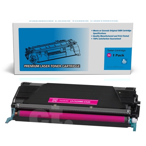 Lexmark C5220MS (C520) Remanufactured Magenta High Yield Toner Cartridge (1 Pack)
