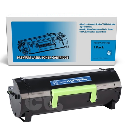 Lexmark 60F1H00 601H Compatible Black High Yield Toner Cartridge (1 Pack)