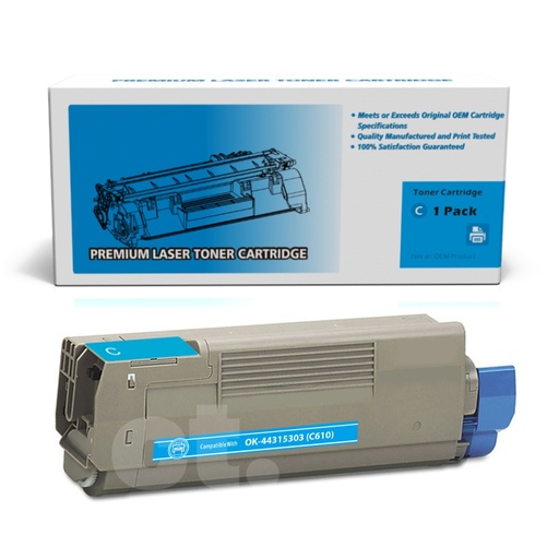OKI 44315303 (C610) Compatible Cyan Standard Yield Toner Cartridge (1 Pack)