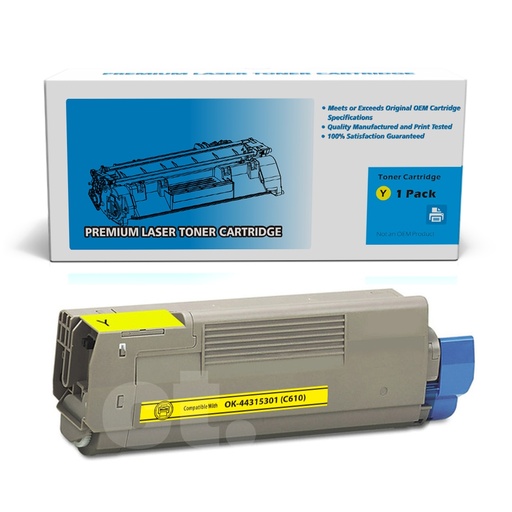 OKI 44315301 (C610) Compatible Yellow Standard Yield Toner Cartridge (1 Pack)