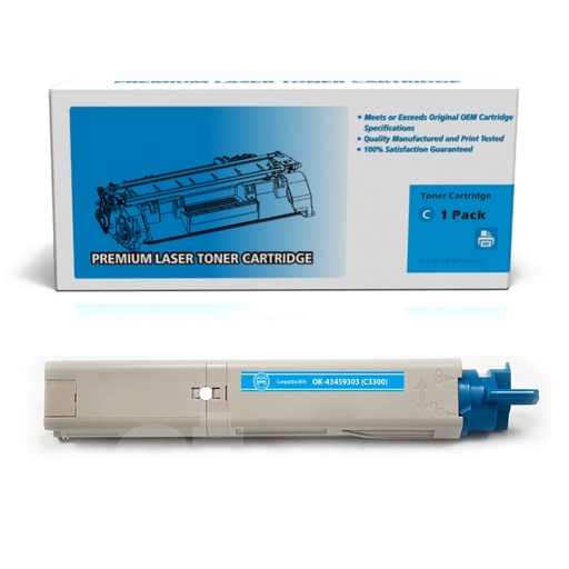 OKI 43459303 (C3300) Compatible Cyan High Yield Toner Cartridge (1 Pack)