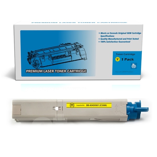 OKI 43459301 (C3300) Compatible Yellow High Yield Toner Cartridge (1 Pack)