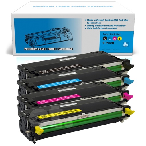 Xerox 113R00726 113R00723 1113R00724 113R00725 (6180) Combo Remanufactured BK/C/M/Y Toner Cartridge High Yield (4 Pack)