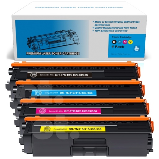 Brother TN-336 TN336 TN-315 TN315 Combo Compatible BK/C/M/Y Toner Cartridge High Yield (4 Pack)