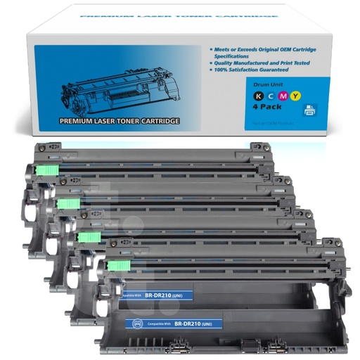 Brother DR-210CL DR210CL Universal Compatible BK/C/M/Y Drum Imaging Unit Standard Yield (4 Pack)