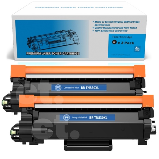 Brother TN-830XL TN830XL Compatible Black Toner Cartridge High Yield (2 Pack)