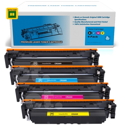 Canon CRG069 CRG 069 Compatible BK/C/M/Y Standard Yield Toner Cartridge (4 Pack)