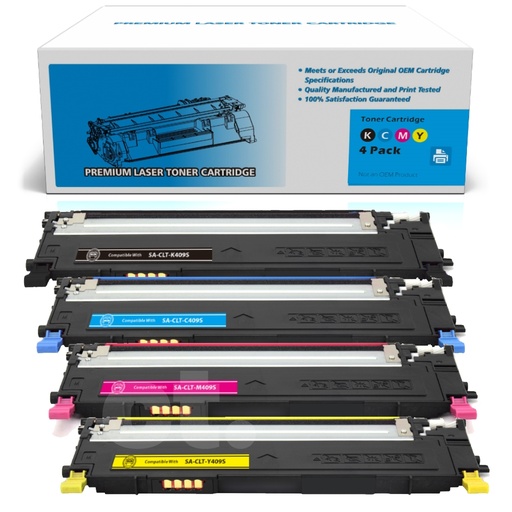 Samsung CLT-409S CLT409S Combo Compatible BK/C/M/Y Toner Cartridge Standard Yield (4 Pack)