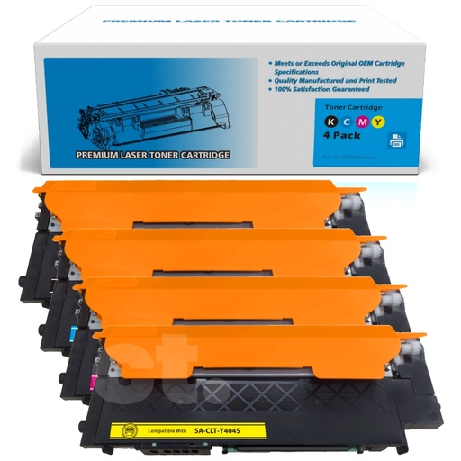Samsung CLT-404S CLT404S Combo Compatible BK/C/M/Y Toner Cartridge Standard Yield (4 Pack)