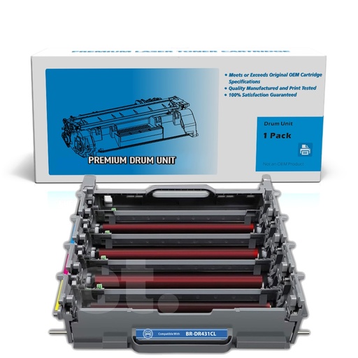Brother DR-431CL DR431CL DR-433CL DR433CL Remanufactured BK/C/M/Y Standard Yield Drum Imaging Unit (1 Pack)