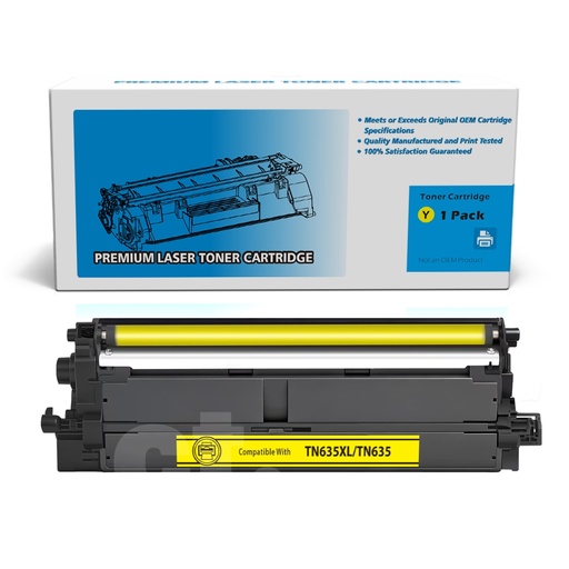 Brother TN635XL TN-635XL TN635 TN-635 Compatible Yellow High Yield Toner Cartridge (1 Pack)