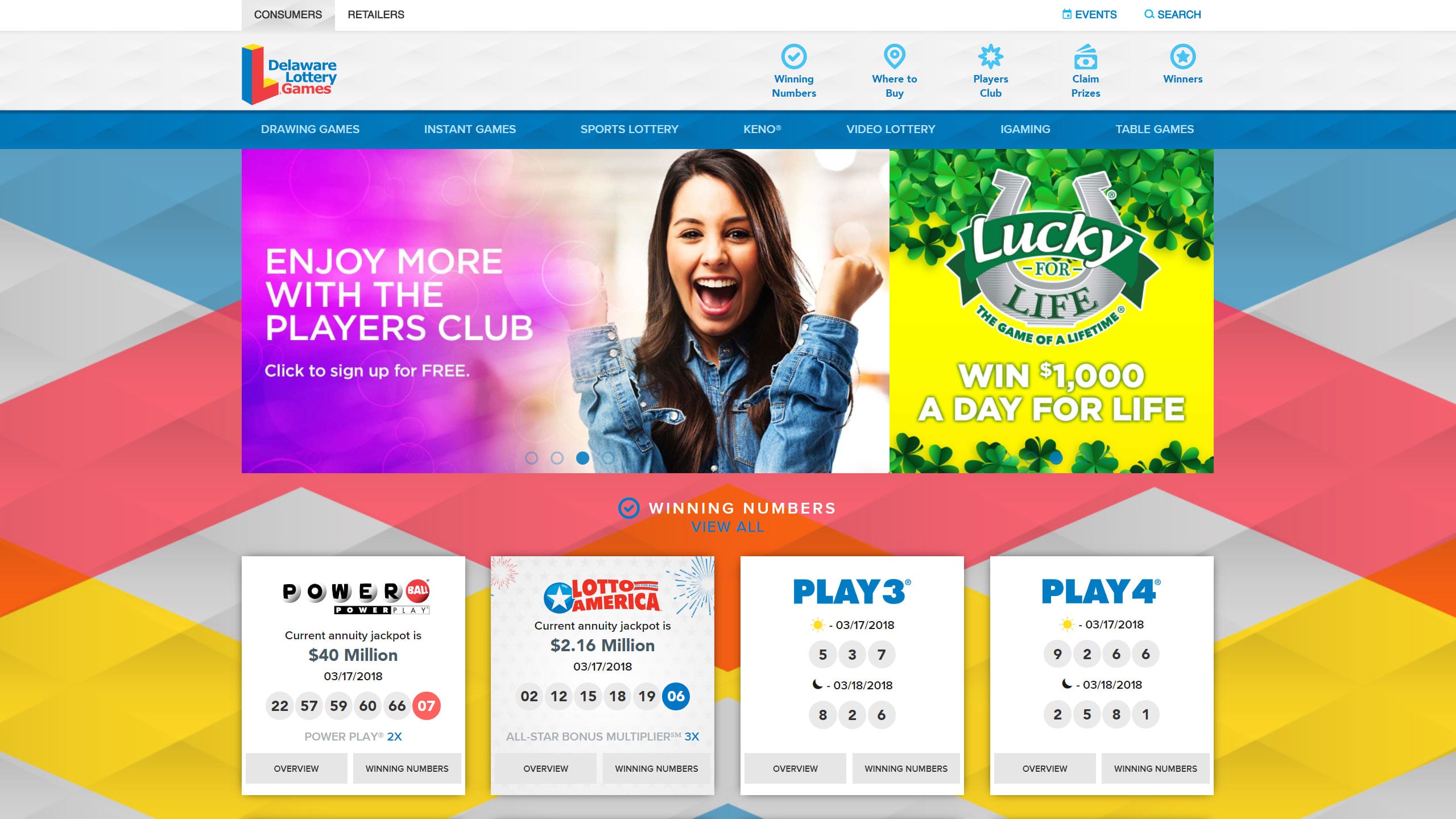 Delaware Lottery Website Redesign