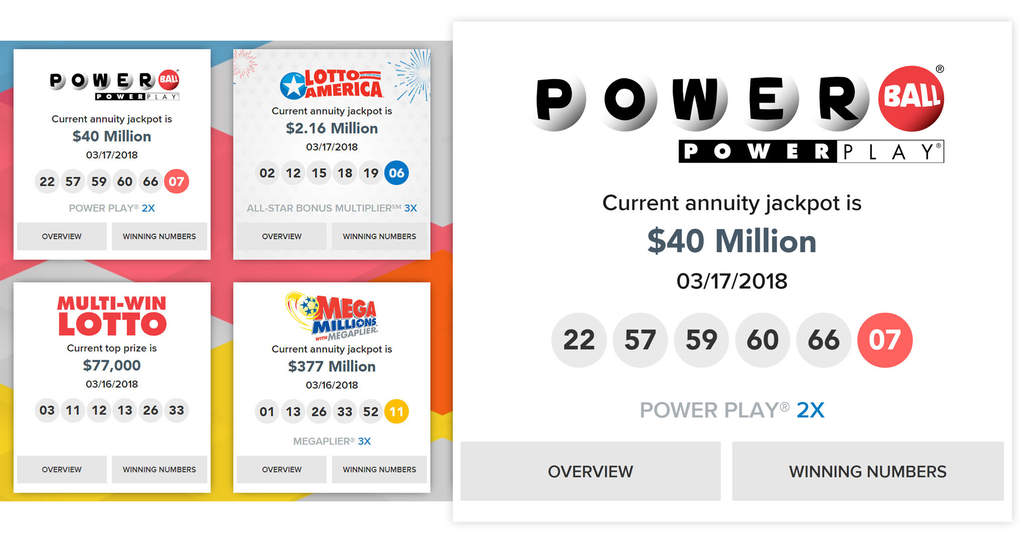 Lottery drawing game cards