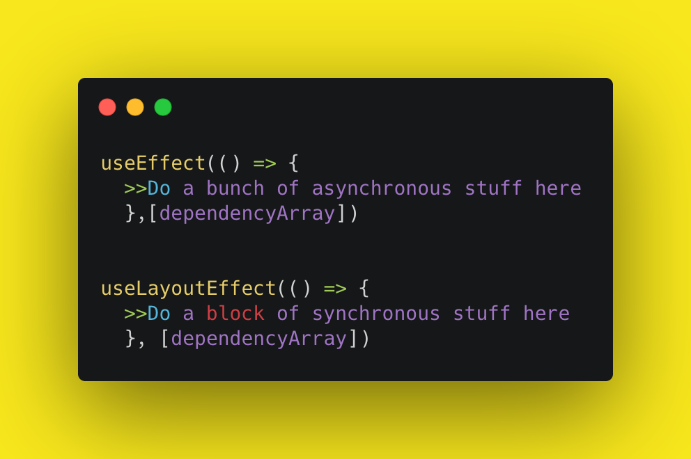 A code example from carbon showing how to call both useEffect and useLayoutEffect