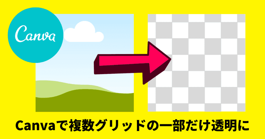 Canvaの複数画像のグリッドの一部を使わずに透明にする