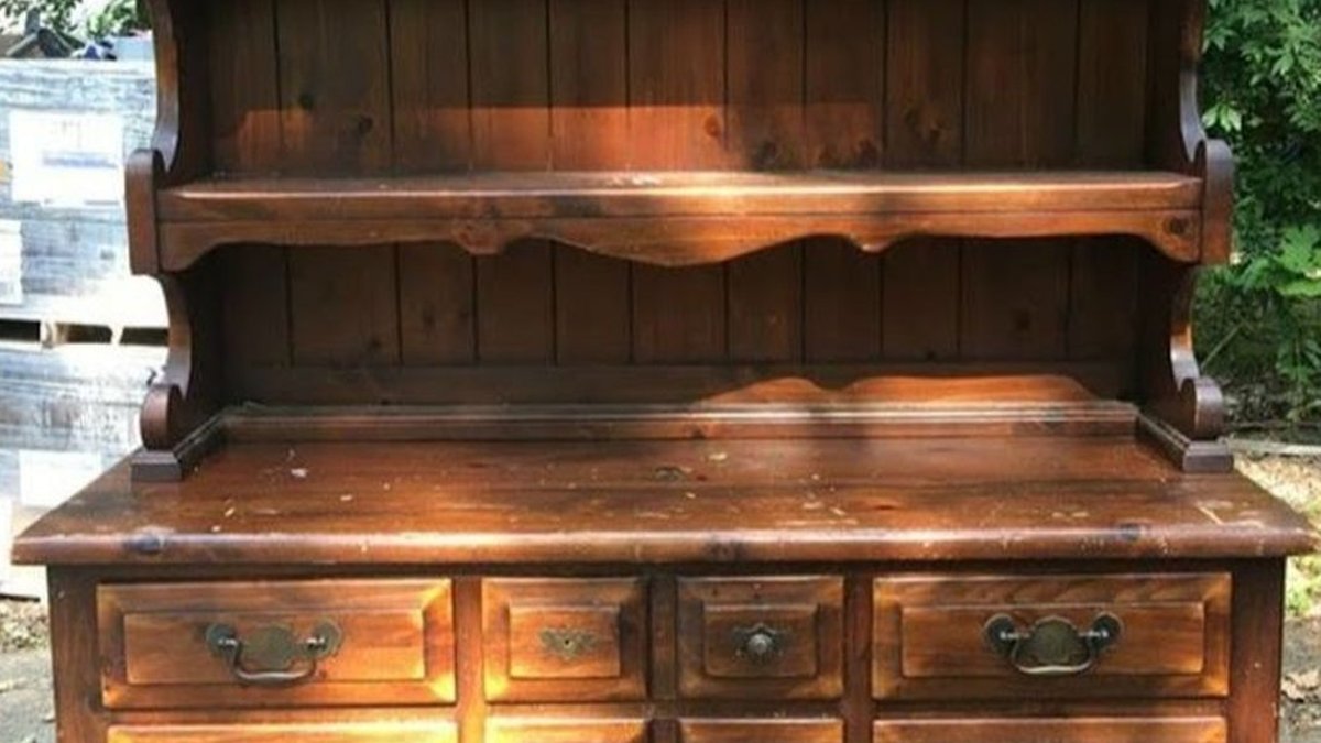 Instead of Keeping This Vintage Pine Hutch Brown - vintage pine hutch