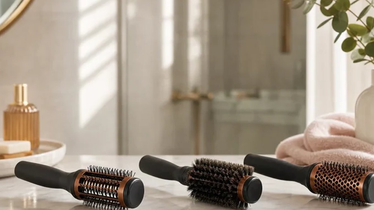 Round brush for a bob over 60: this diameter is what brings the volume.