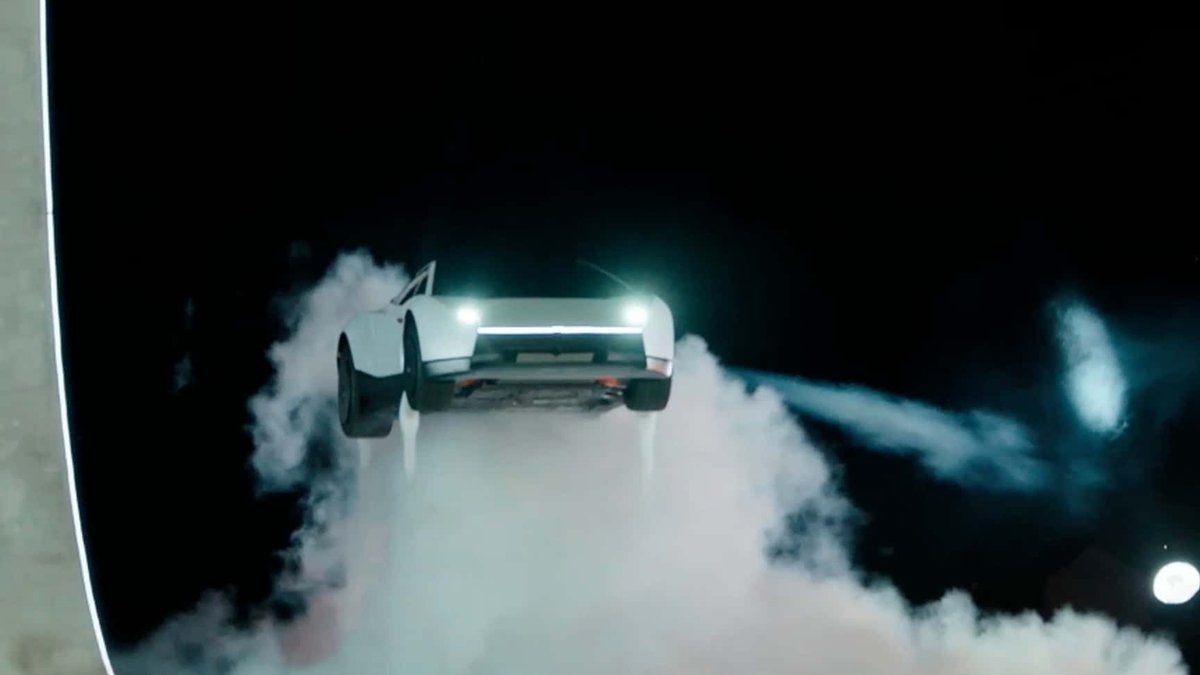 Tesla unveils futuristic Roadster with mid-air stunts Tesla unveils futuristic Roadster with mid-air stunts - tesla roadster