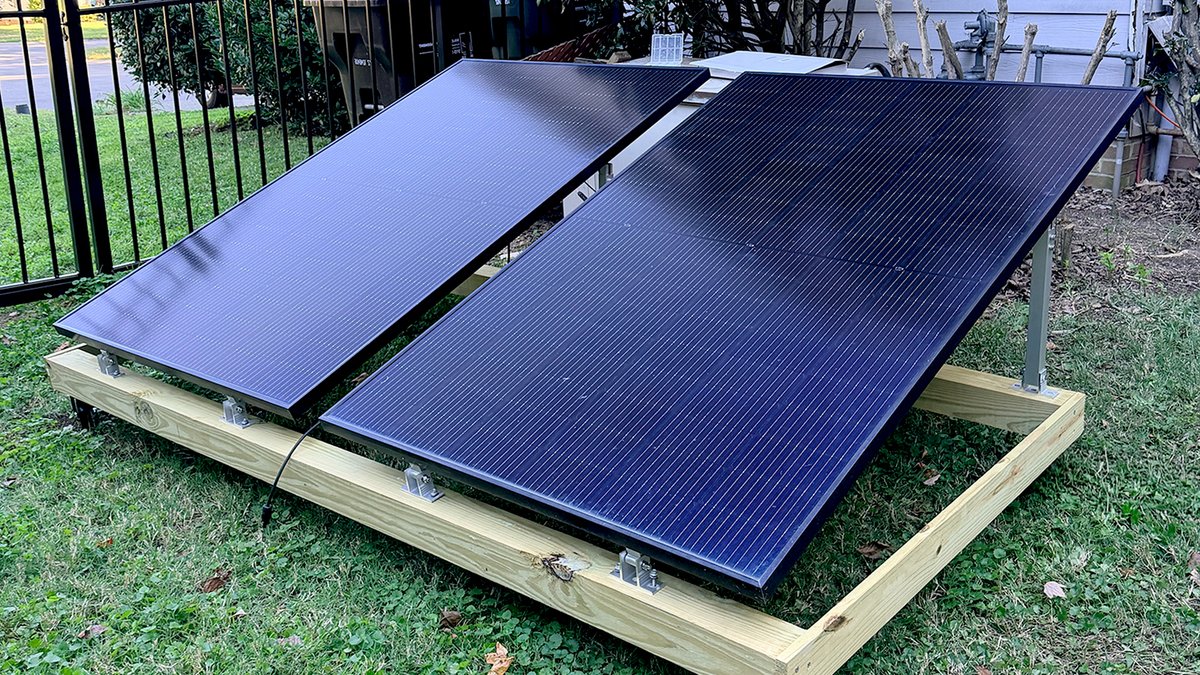 DIY solar mount boosts backyard panel output - solar mount output