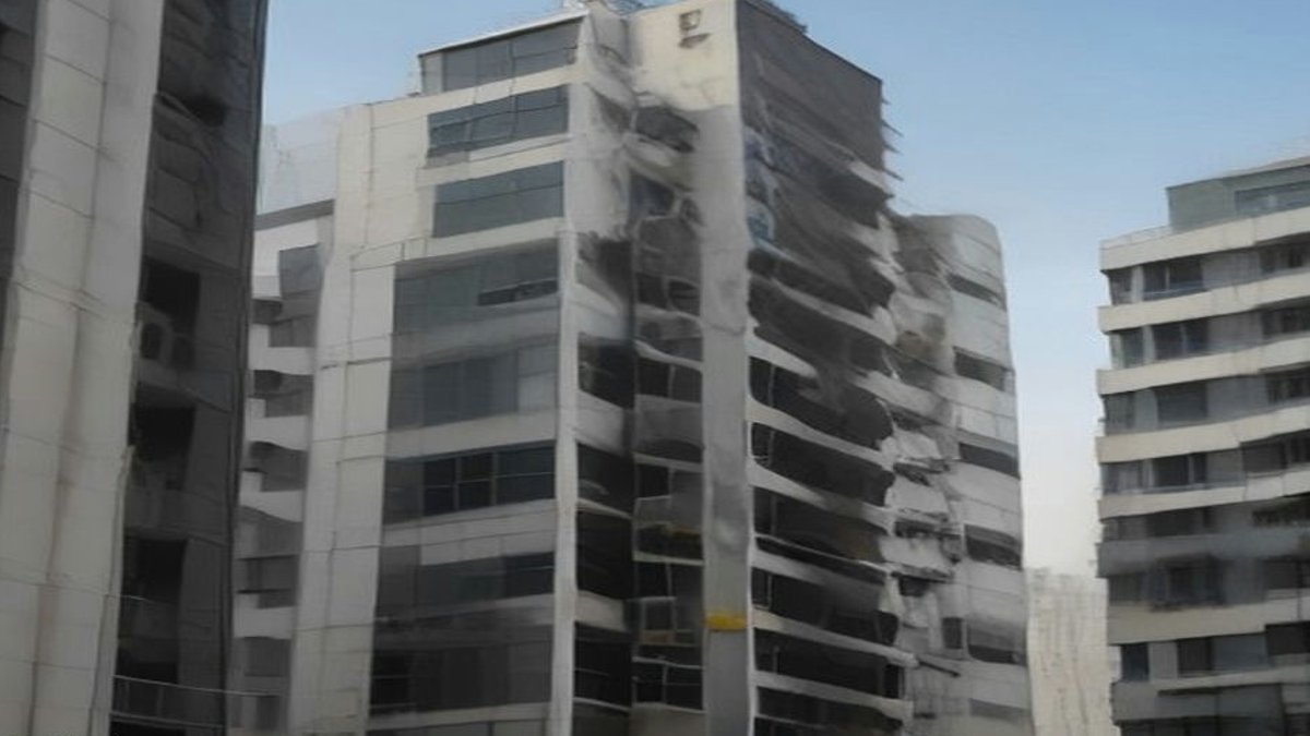 Condominium building maintenance work.