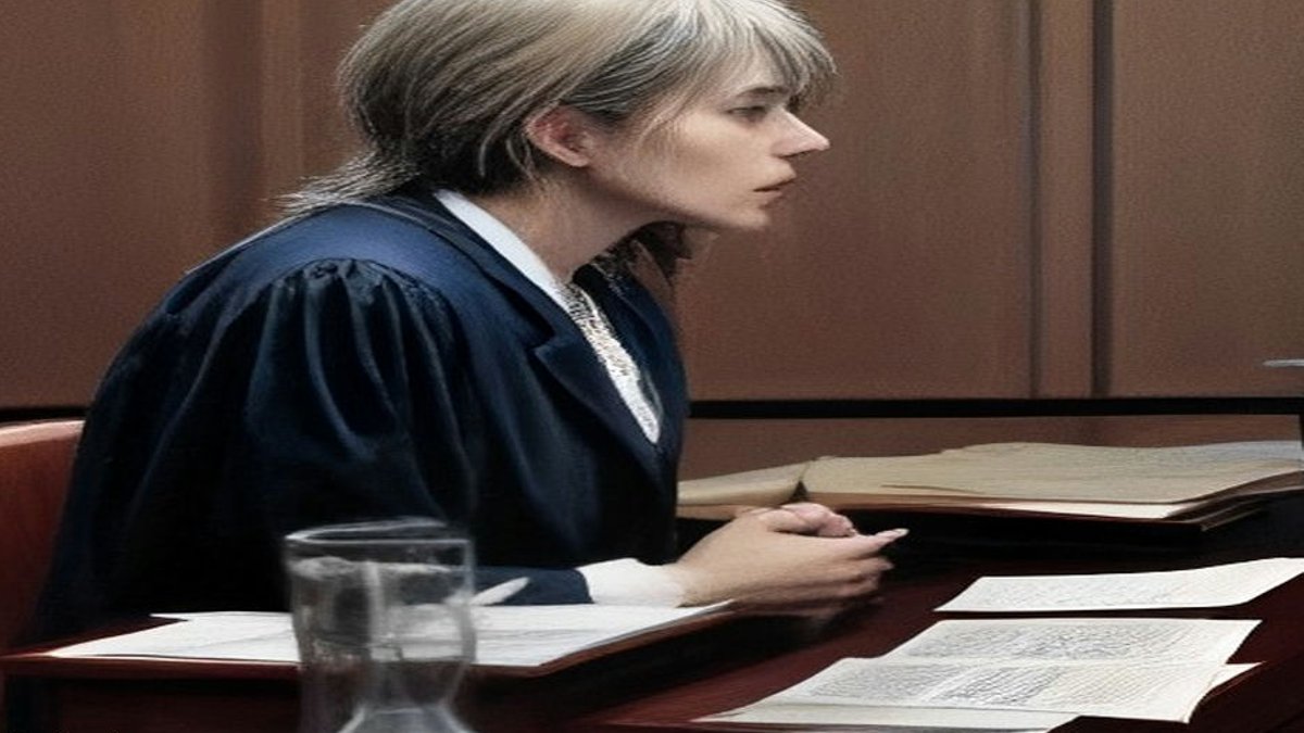 Bankruptcy courtroom proceedings scene.