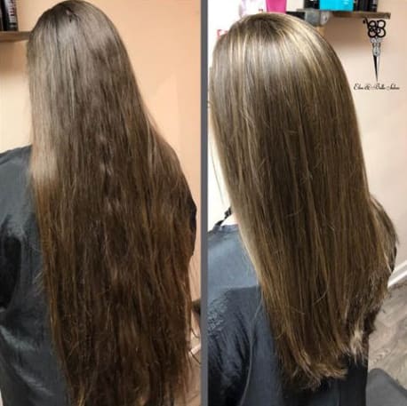 before and after pictures of length cut