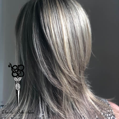 back view of girl with balayage style