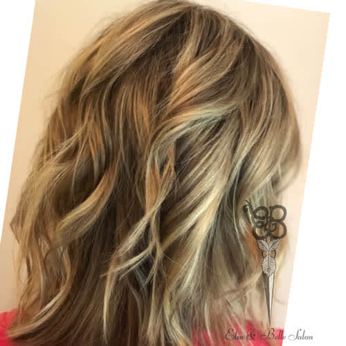 back view of girl with beach wave hairstyle