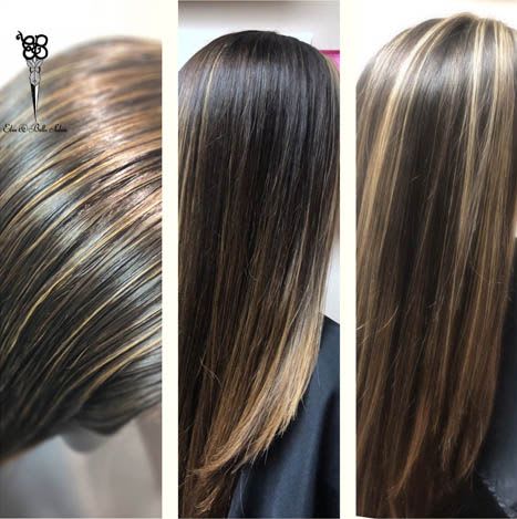 girl with brown hair color and balayage style