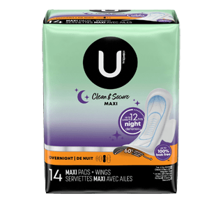 U by KOTEX® SECURITY* Thick Pads Overnight Wing