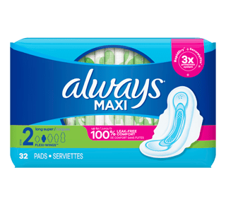 Maxi Pads, 32 units – Always : Pads and cup