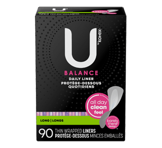 U by Kotex Balance (Previously Lightdays Plus) Wrapped Panty Liners,  Regular Length, Unscented, 40 Count Packages - 4 Pack (Includes 160 Liners  Total)