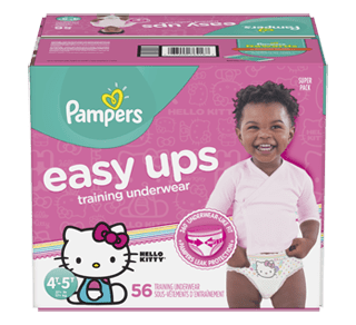 Pampers Girls Easy UPS Training Underwear 4t-5t 100 Count Hello