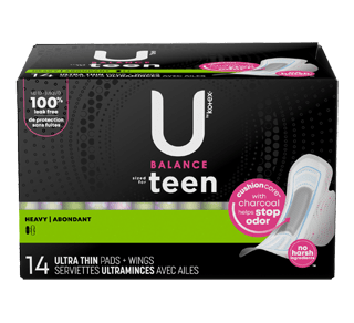 Balance Ultra Thin Pads with Wings Sized for Teens, Extra Coverage