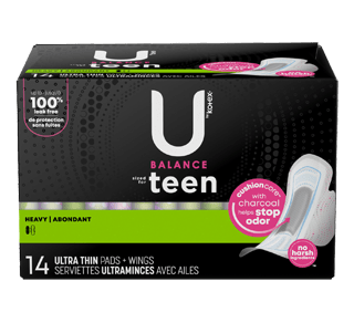 U by Kotex Balance Ultra Thin Pads with Wings, Heavy Absorbency, 32 Count -  32 ea