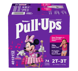 Girls' Potty Training Pants, 2T-3T, 74 units – Pull-Ups : Training