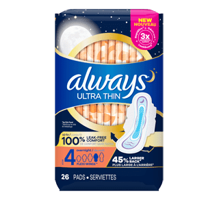 Balance Ultra Thin Overnight Pads with Wings, 38 units – U by Kotex : Pads  and cup