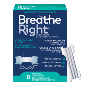 Breathe Right Nasal Strips, Extra Strength, Clear Nasal Strips, For  Sensitive Skin, Help Stop Snoring, Drug-Free Snoring Solution & Nasal  Congestion Relief Caused by Colds & Allergies, 26 Ct. 