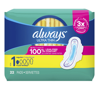Clean & Secure Ultra Thin Overnight Pads with Wings, 28 units