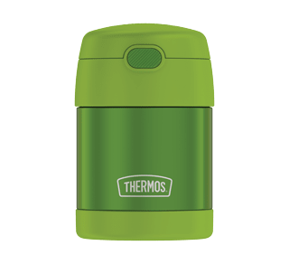 THERMOS FUNTAINER 10 Ounce Stainless Steel Vacuum Insulated Kids Food Jar  with Folding Spoon, Lime