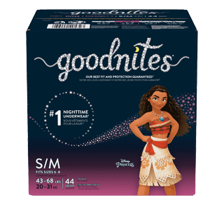 GoodNites Bedtime Bedwetting Underwear for Girls, S-M, 44 Ct. (Packaging  May Vary)