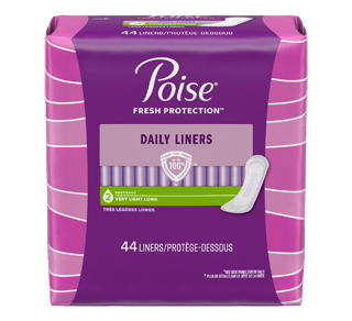 Daily Ultra Thin Incontinence Panty Liners, Very Light Flow, Long, 44 units  – Poise : Incontinence