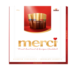 Finest Selection chocolats européens, assortis, 200 g – Merci : Boite