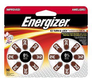 AZ312DP16 Pile pour appareil auditif 312 zinc-air Energizer (Carte de 16)  (non-taxable) Batteries Expert