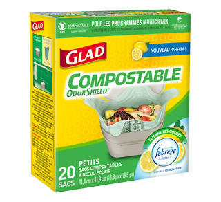 Compostable OdorShield sacs compostables à nœud facile, 20