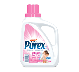 Purex détergent à lessive pour bébé hypoallergénique sans colorants, 1,47 L  – Purex : Détergent